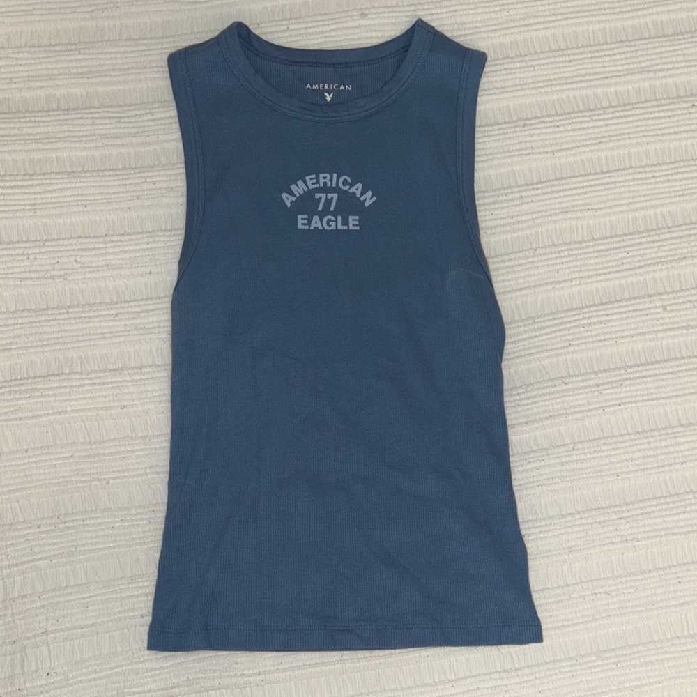American Eagle Ribbed Blue Top